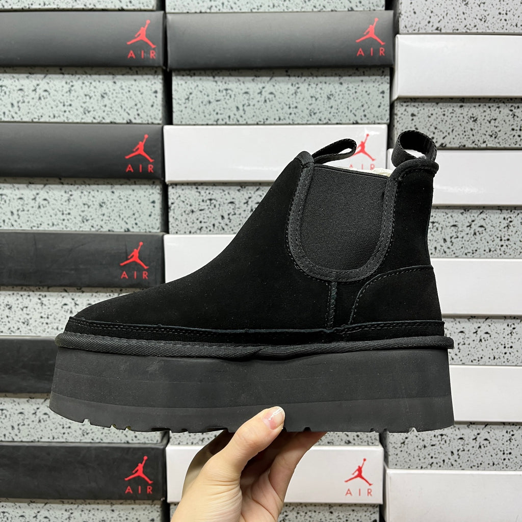 UGG Black Platform Chelsea Ankle Boots