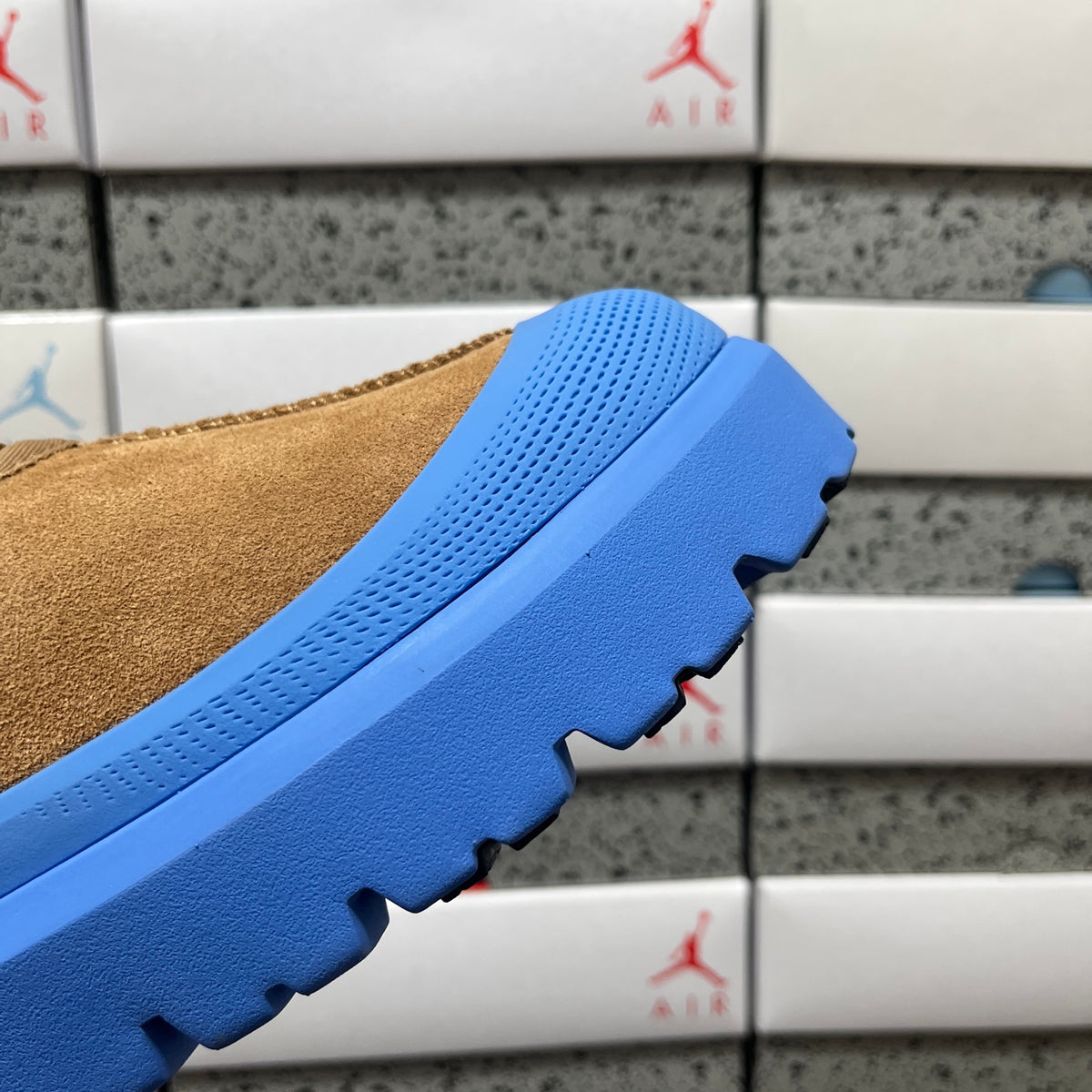 UGG Chestnut Slip-On Shoes with Bright Blue Chunky Lug Sole