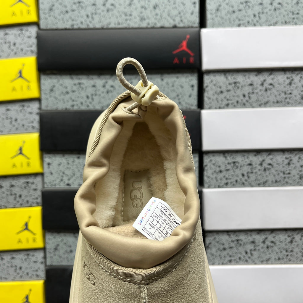UGG Mustard Seed Drawstring Slip-On Shoes with Cream Chunky Sole