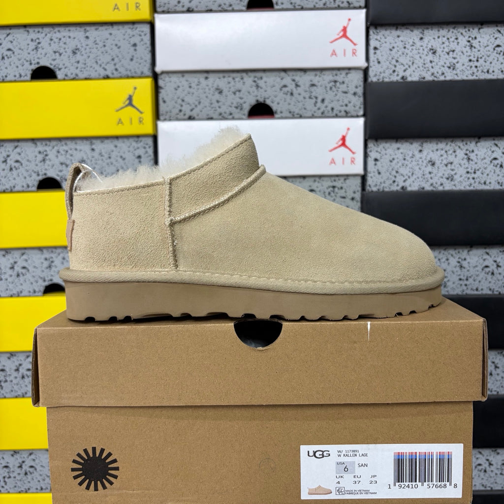 UGG Sand Low-Cut Mini Slip-On Shoes with Plush Lining