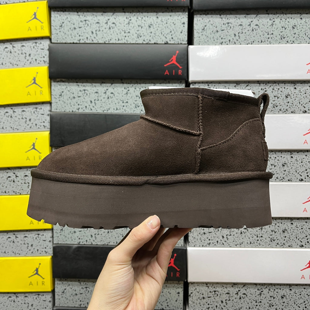 UGG Chocolate Brown Ultra Mini Platform Ankle Boots