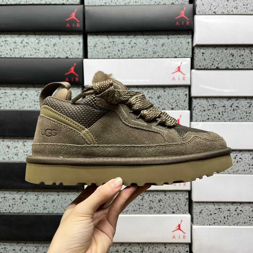 UGG Lowmel Smoky Brown Chunky Lace-Up Sneakers