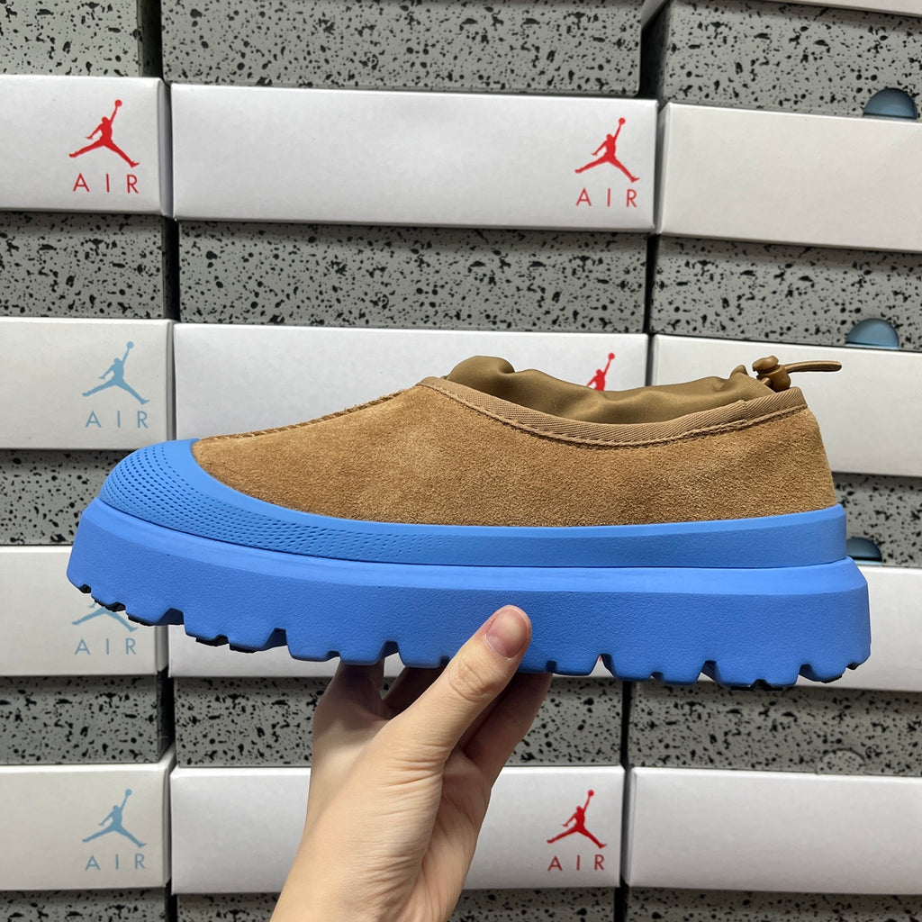 UGG Chestnut Slip-On Shoes with Bright Blue Chunky Lug Sole