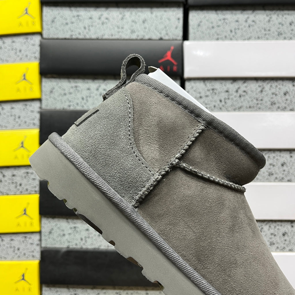 UGG Gray Ultra Mini Ankle Boots
