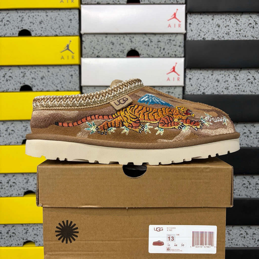 UGG Chestnut Dragon & Tiger Embroidered Slip-On Shoes with Braided Trim