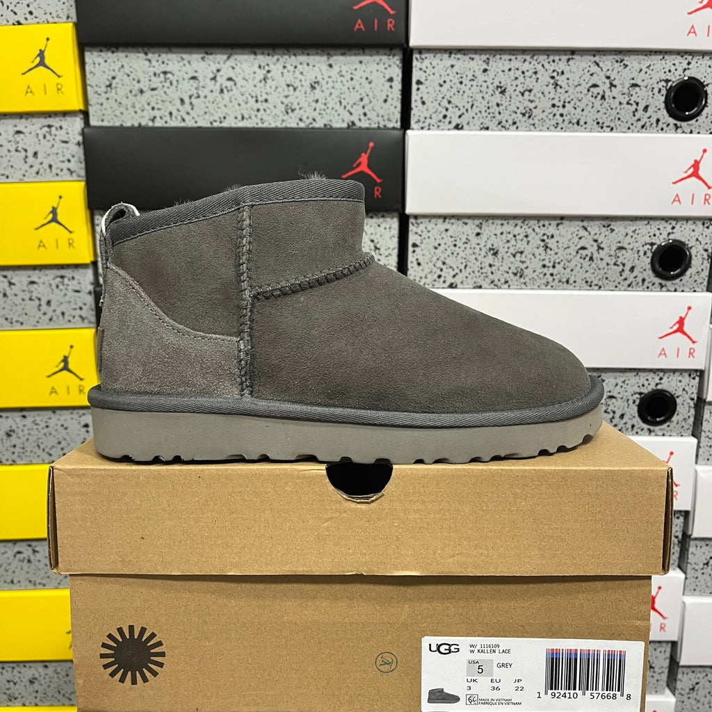 UGG Gray Ultra Mini Ankle Boots