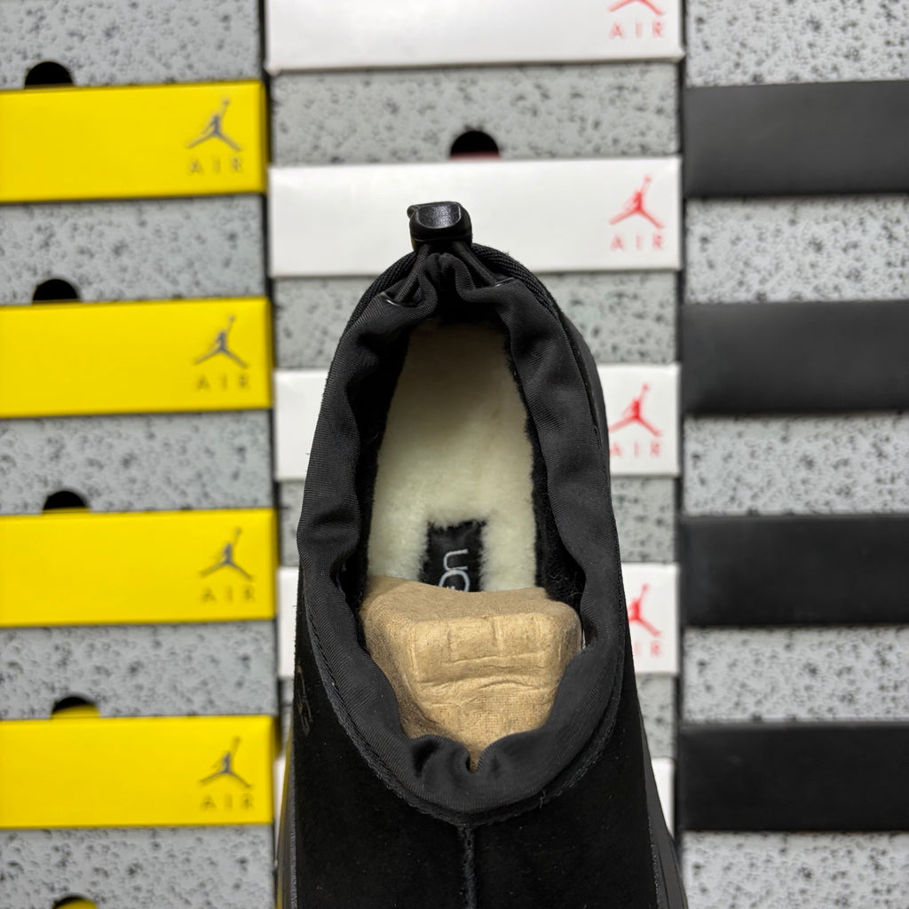 UGG Black Slip-On Shoes with Toggle Collar and Chunky Lug Sole
