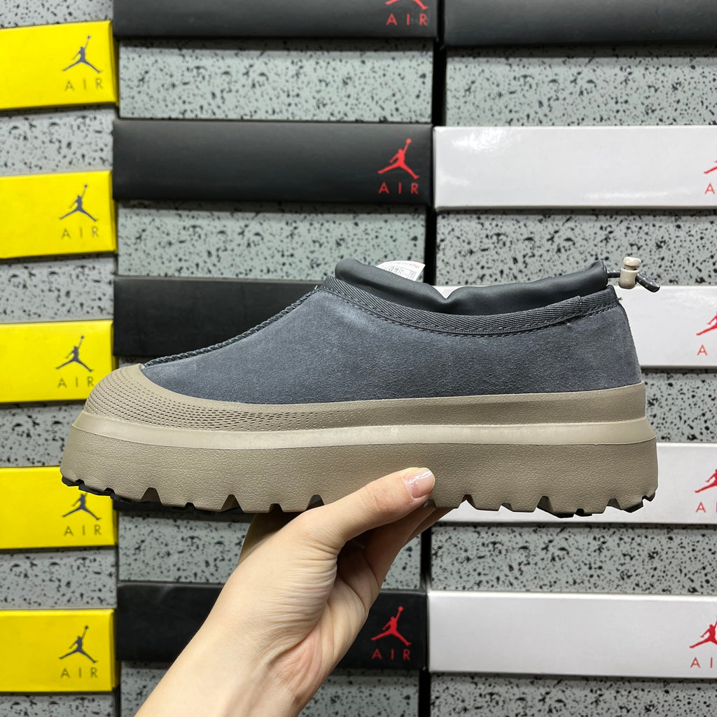 UGG Asphalt Gray Drawstring Slip-On Shoes with Chunky Sole