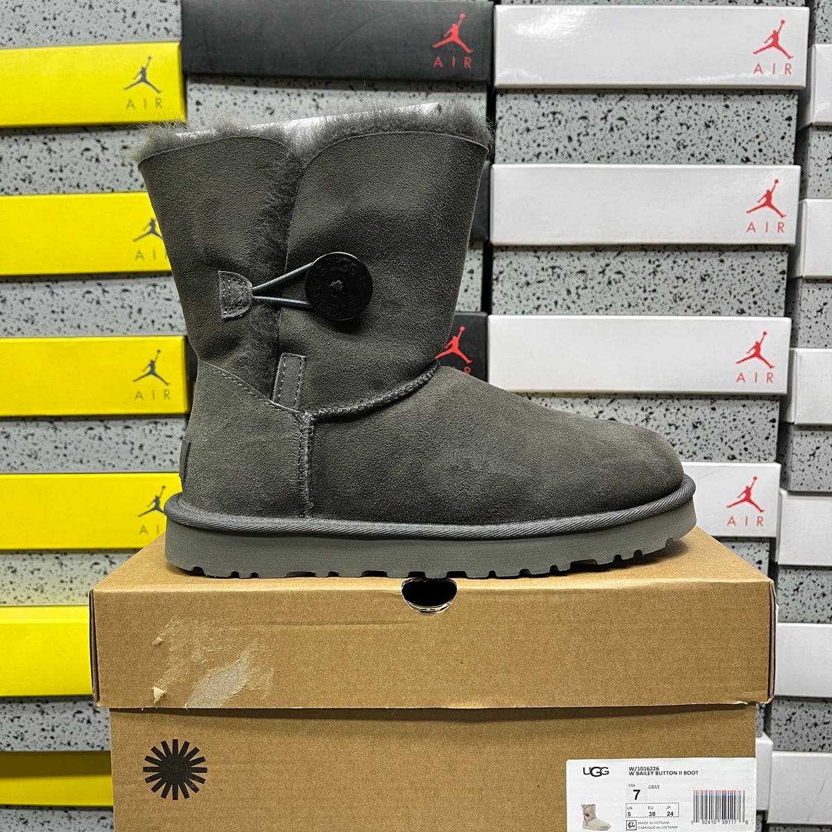 UGG Gray Bailey Button II Winter Boots