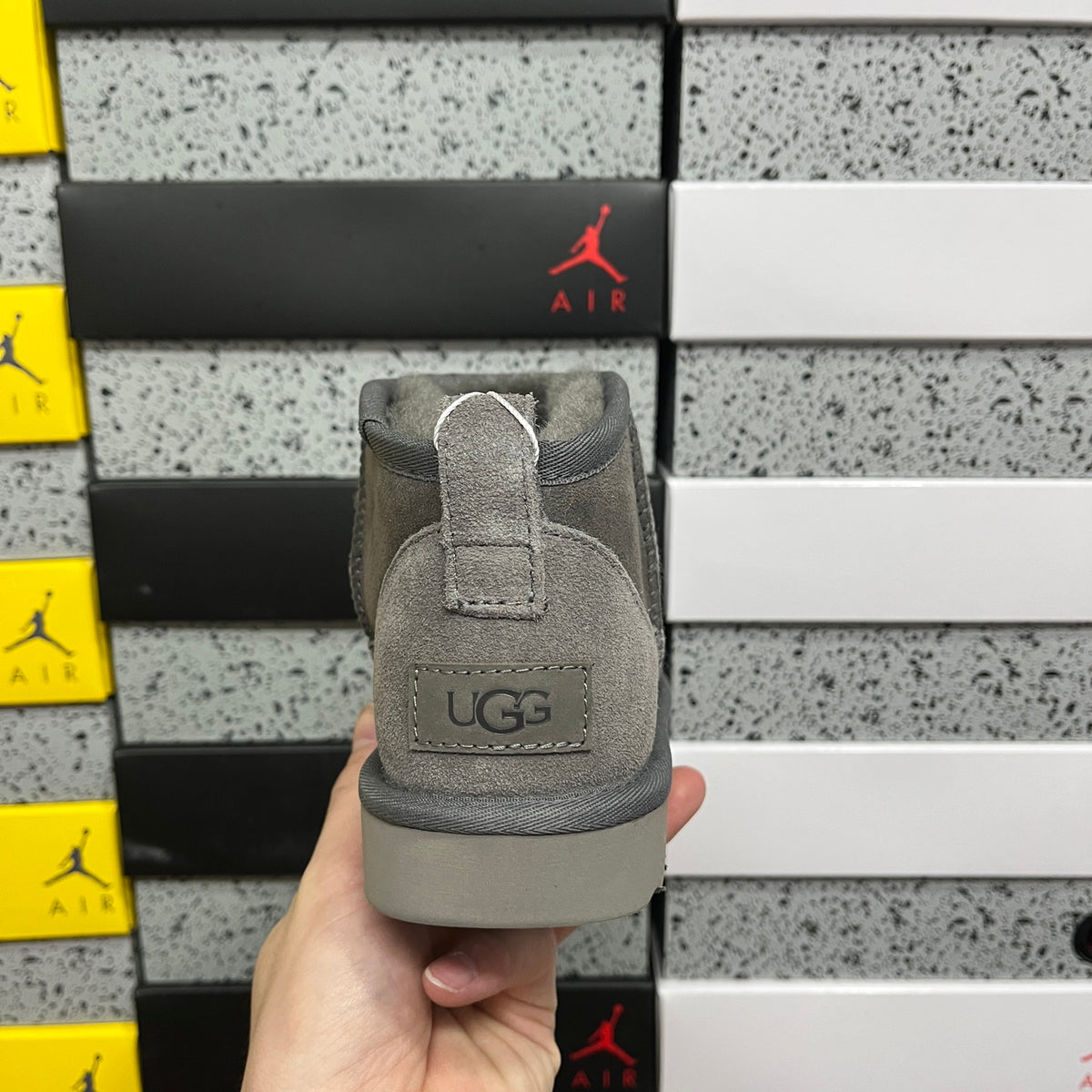 UGG Gray Ultra Mini Ankle Boots