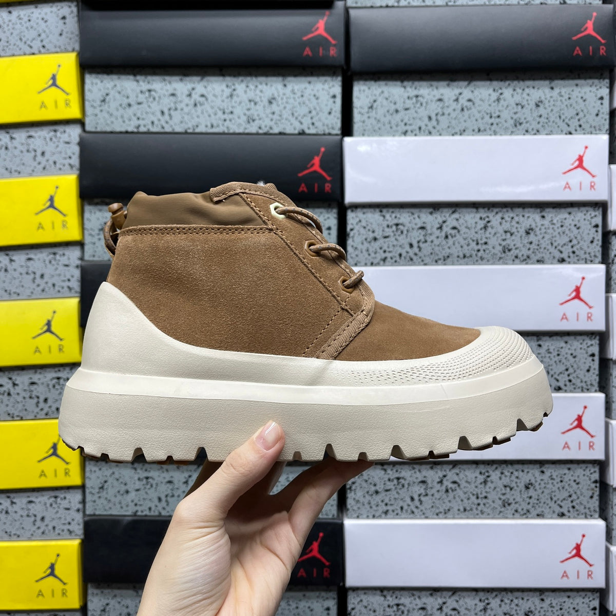 UGG Chestnut Neumel Lace-Up Chunky Sole Ankle Boots