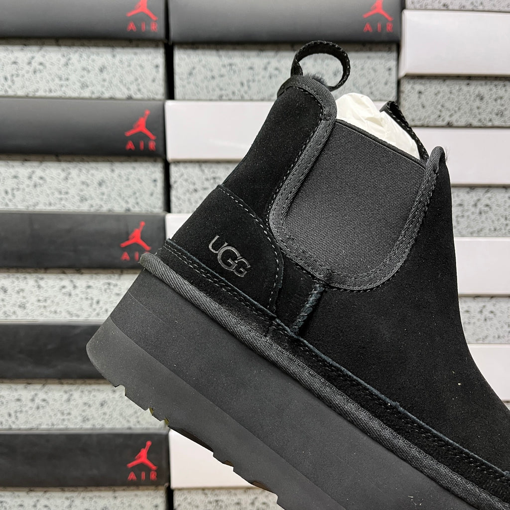 UGG Black Platform Chelsea Ankle Boots