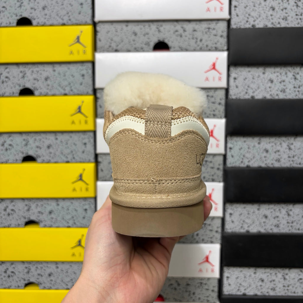 UGG Sand Low-Top Sneakers with Oversized Patterned Laces