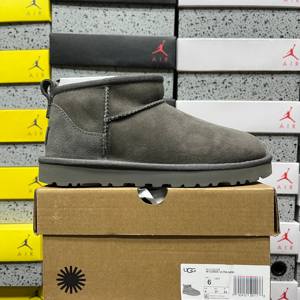 UGG Gray Ultra Mini Ankle Boots