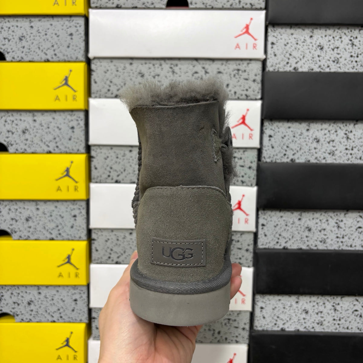 UGG Gray Button Winter Boots