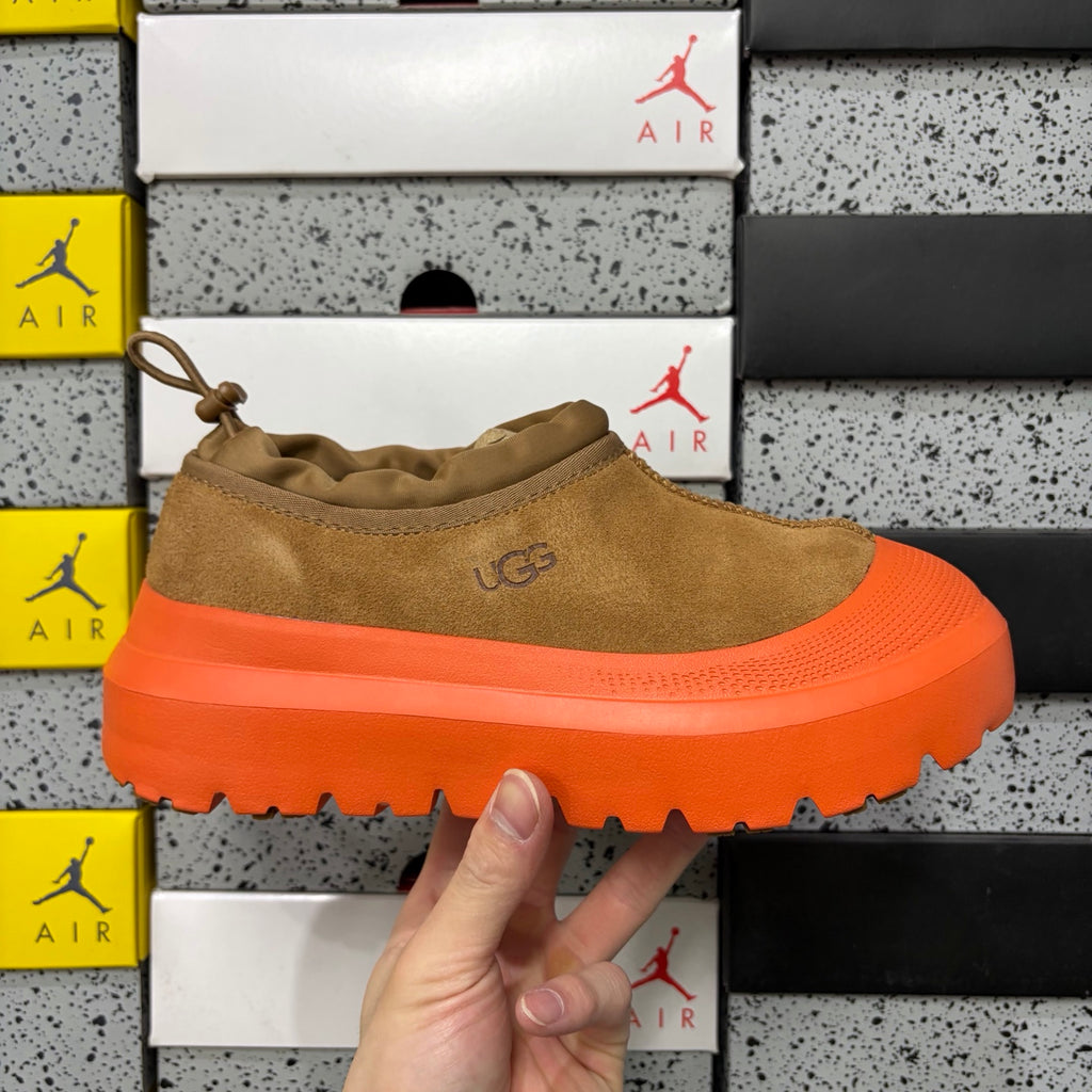 UGG Chestnut Slip-On Shoes with Bright Orange Chunky Lug Sole