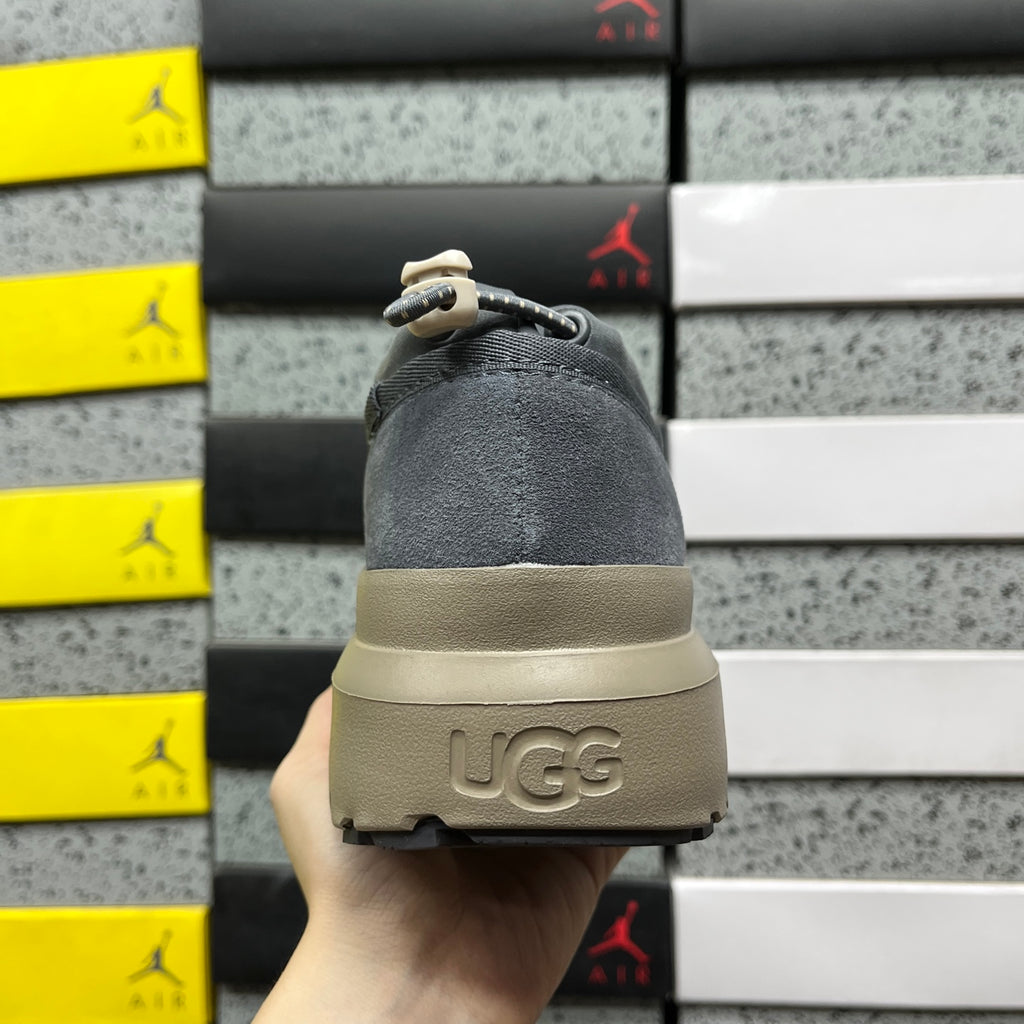 UGG Asphalt Gray Drawstring Slip-On Shoes with Chunky Sole