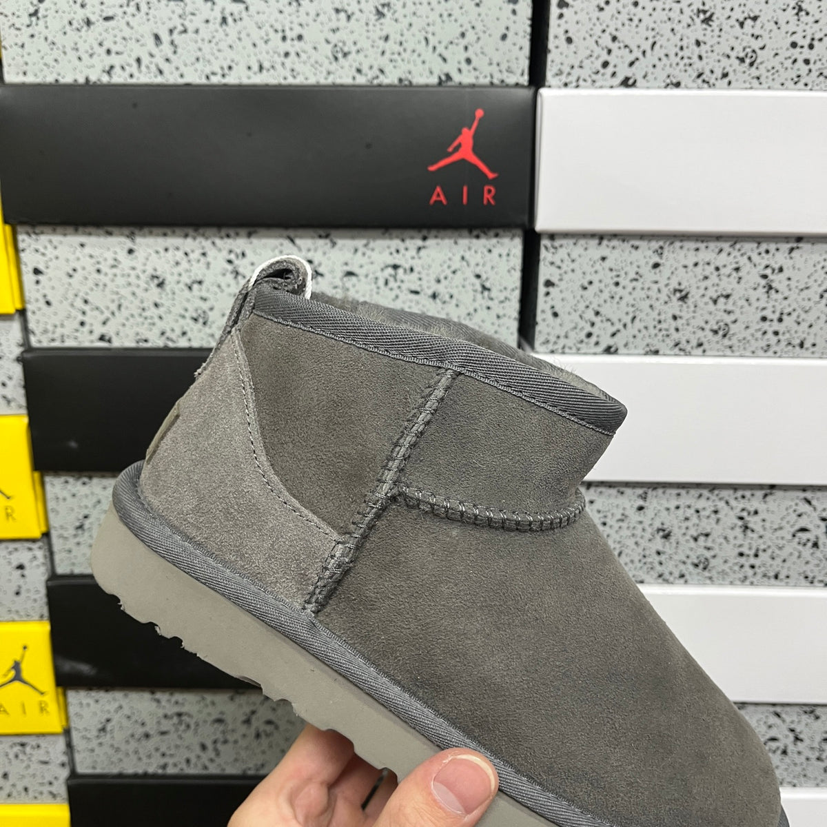 UGG Gray Ultra Mini Ankle Boots