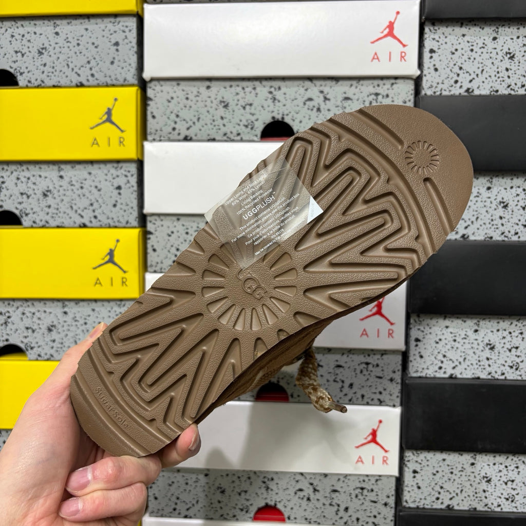 UGG Chestnut Low-Top Sneakers with Oversized Patterned Laces