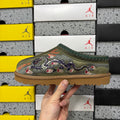 UGG Olive Green Dragon & Tiger Embroidered Slip-On Shoes with Braided Trim