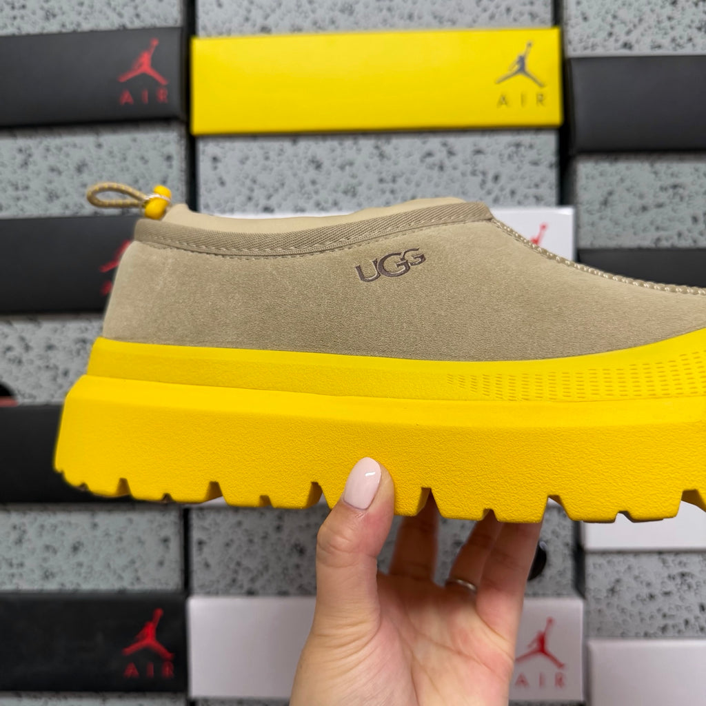 UGG Sand Slip-On Shoes with Bright Yellow Chunky Lug Sole