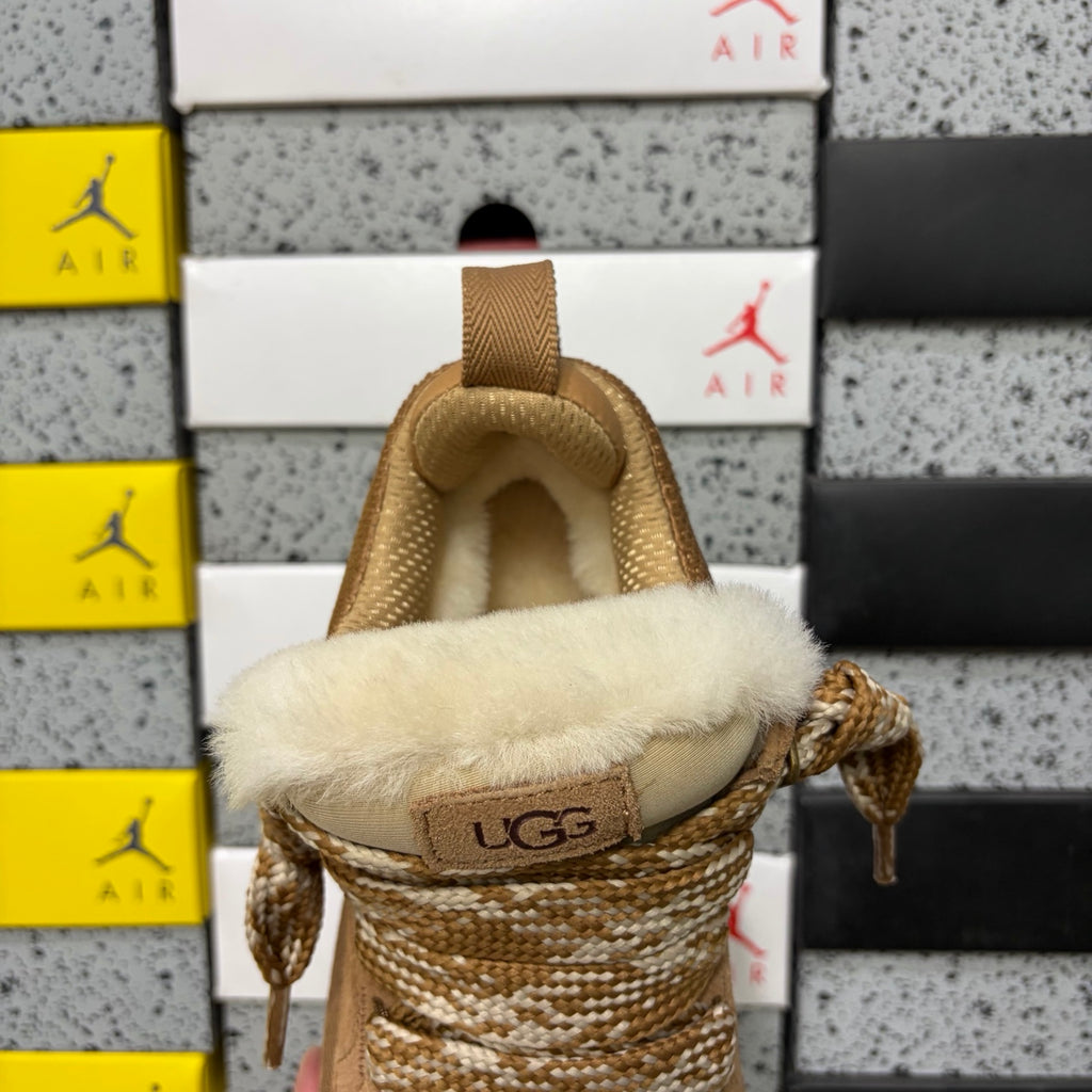 UGG Chestnut Low-Top Sneakers with Oversized Patterned Laces