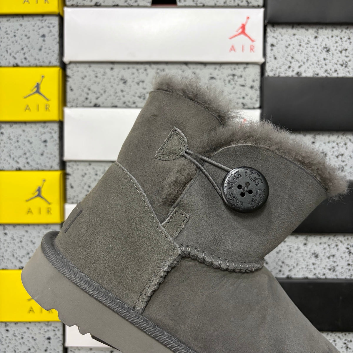 UGG Gray Button Winter Boots