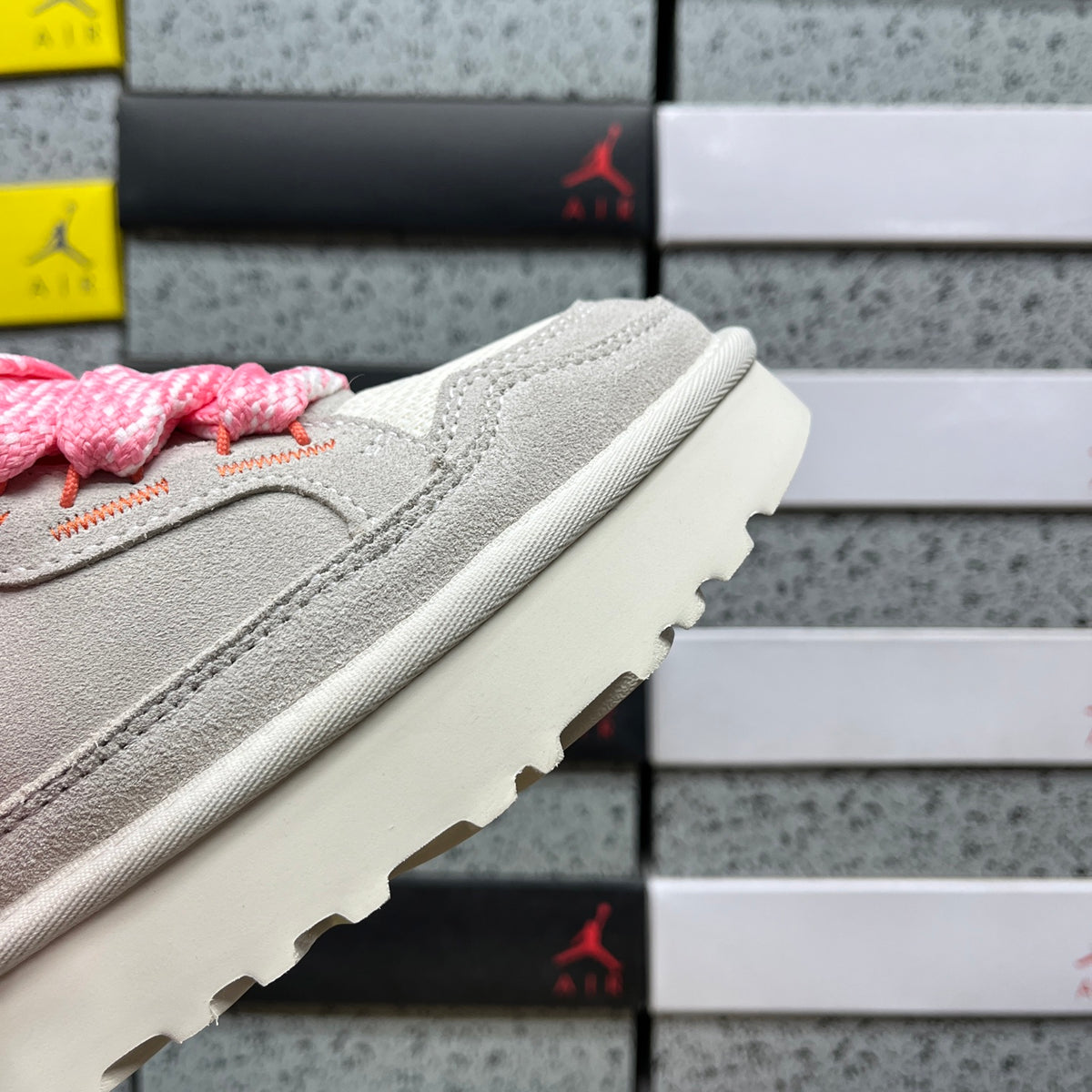 UGG Lowmel White & Pink Chunky Lace-Up Sneakers