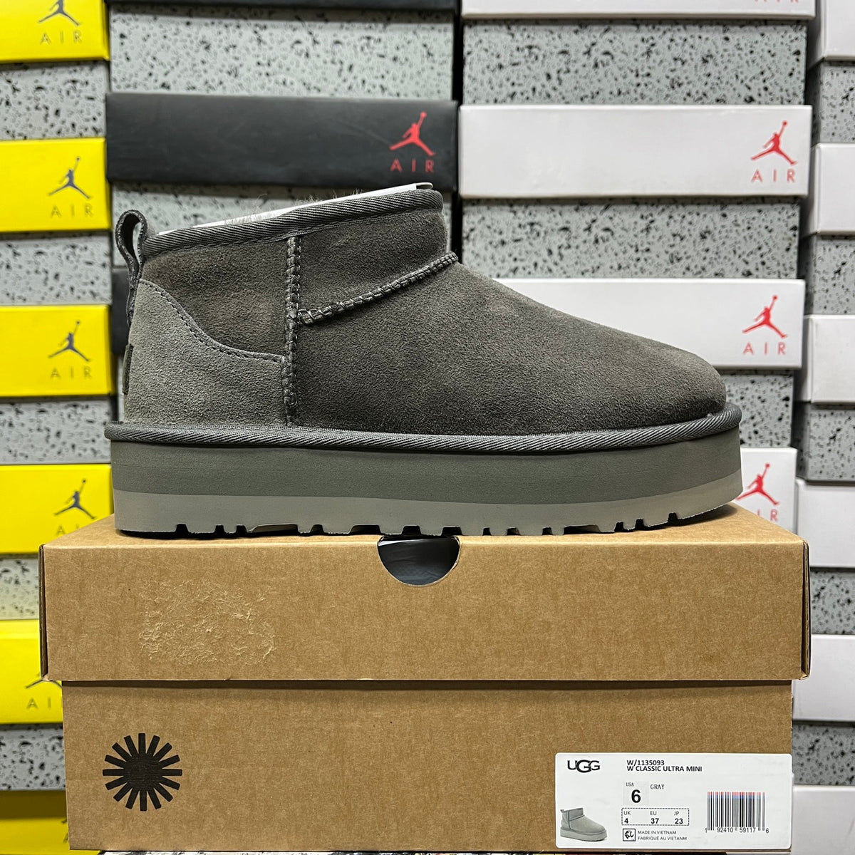 UGG Gray Ultra Mini Platform Ankle Boots