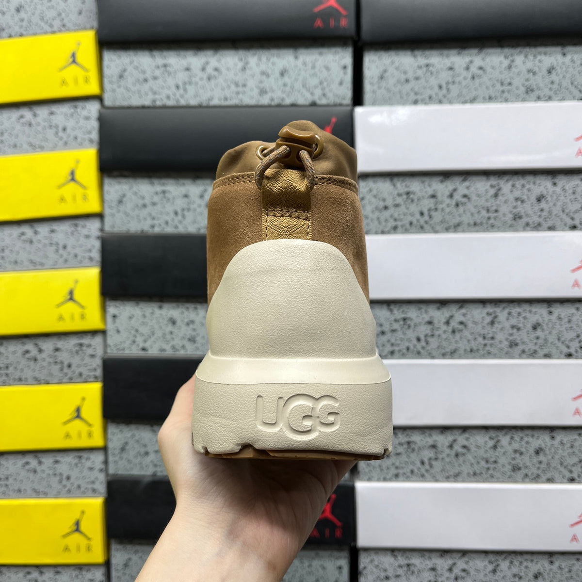 UGG Chestnut Neumel Lace-Up Chunky Sole Ankle Boots
