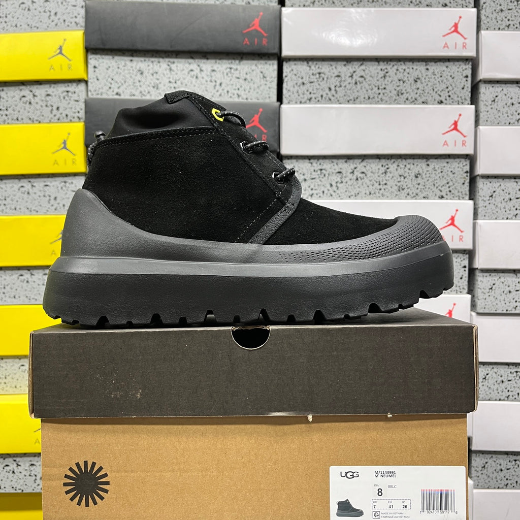 UGG Black Neumel Lace-Up Chunky Sole Ankle Boots