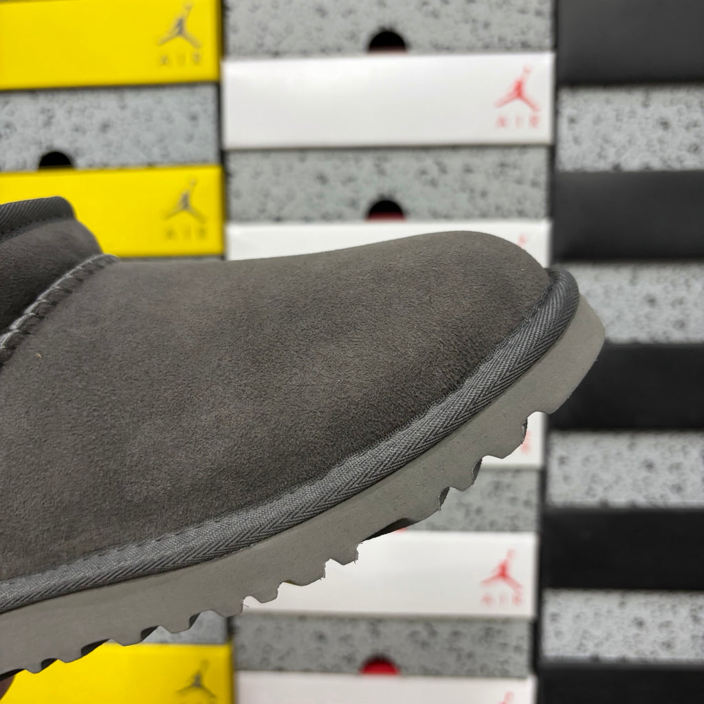UGG Gray Ultra Mini Ankle Boots with Plush Lining