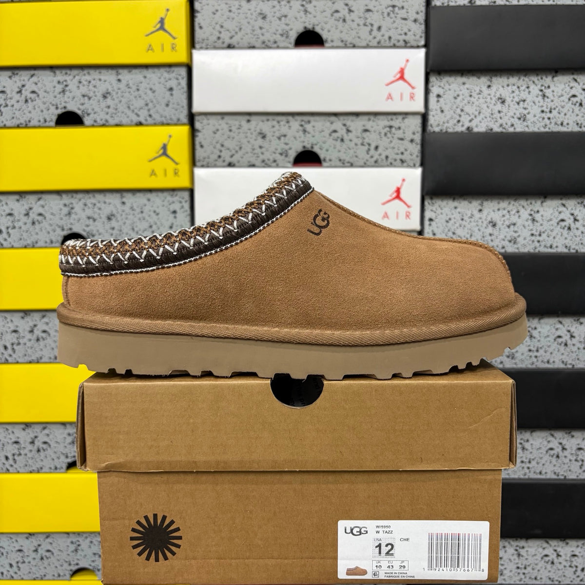 UGG Chestnut Slip-On Slippers with Contrast Braided Trim