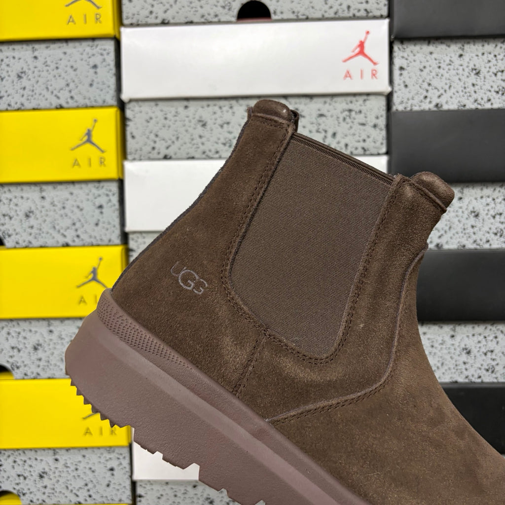 UGG Chocolate Brown Chelsea Ankle Boots with Chunky Lug Sole