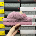 UGG Dusty Lavender Plush Cross-Strap Platform Sandals
