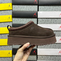 UGG Cocoa Brown Platform Slip-On Shoes with Woven Trim