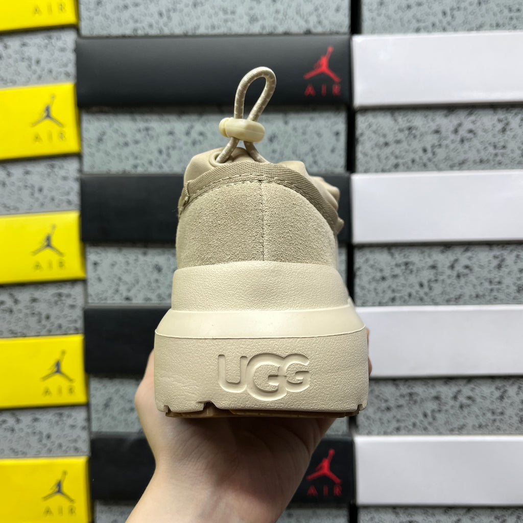 UGG Mustard Seed Drawstring Slip-On Shoes with Cream Chunky Sole
