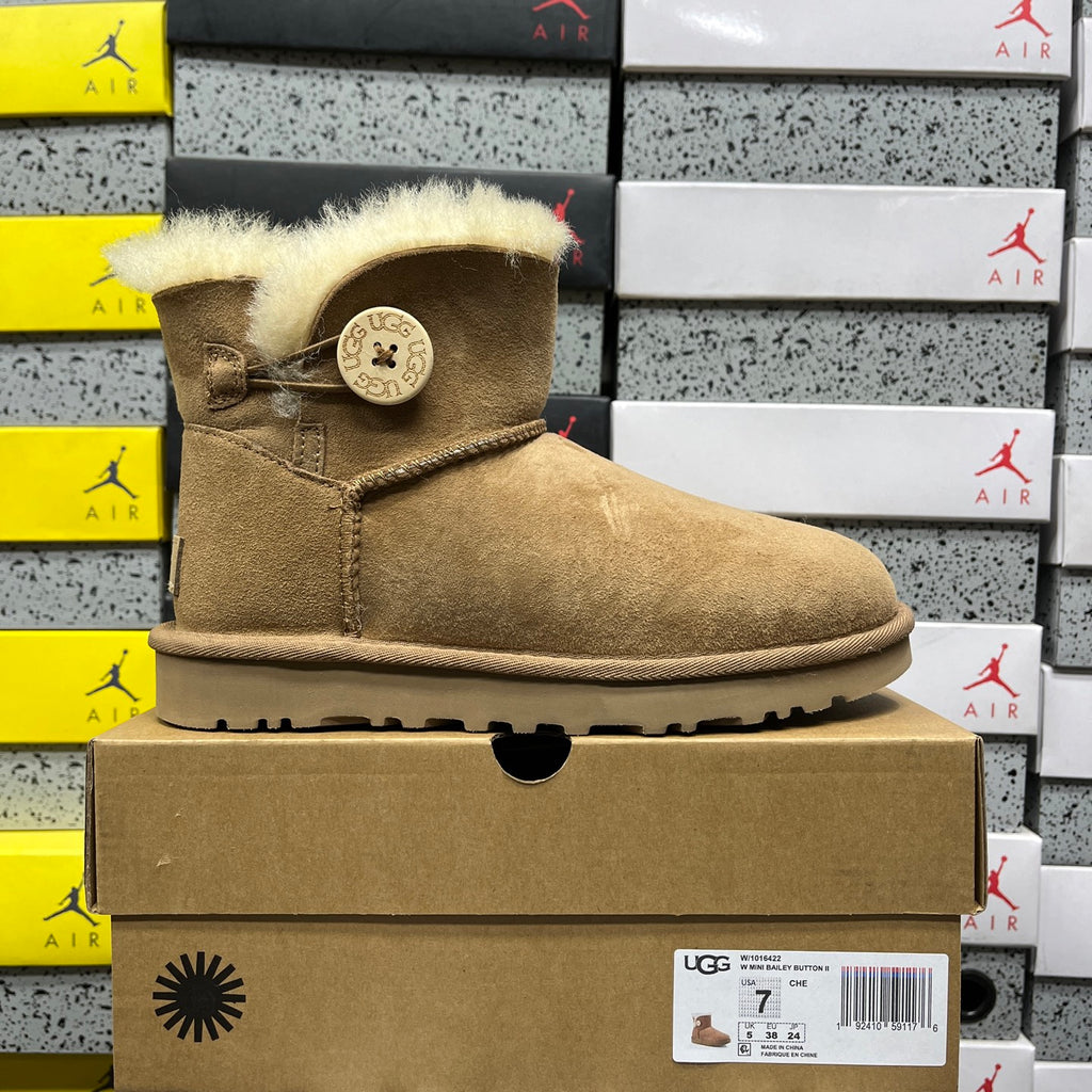 UGG Chestnut Mini Bailey Button II Ankle Boots