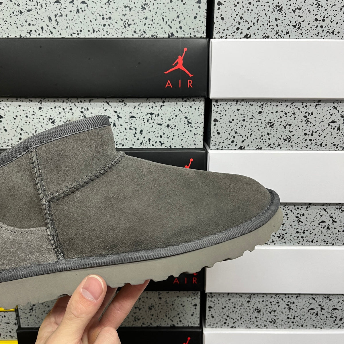 UGG Gray Ultra Mini Ankle Boots