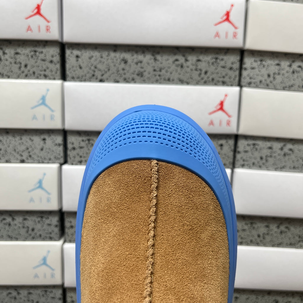 UGG Chestnut Slip-On Shoes with Bright Blue Chunky Lug Sole