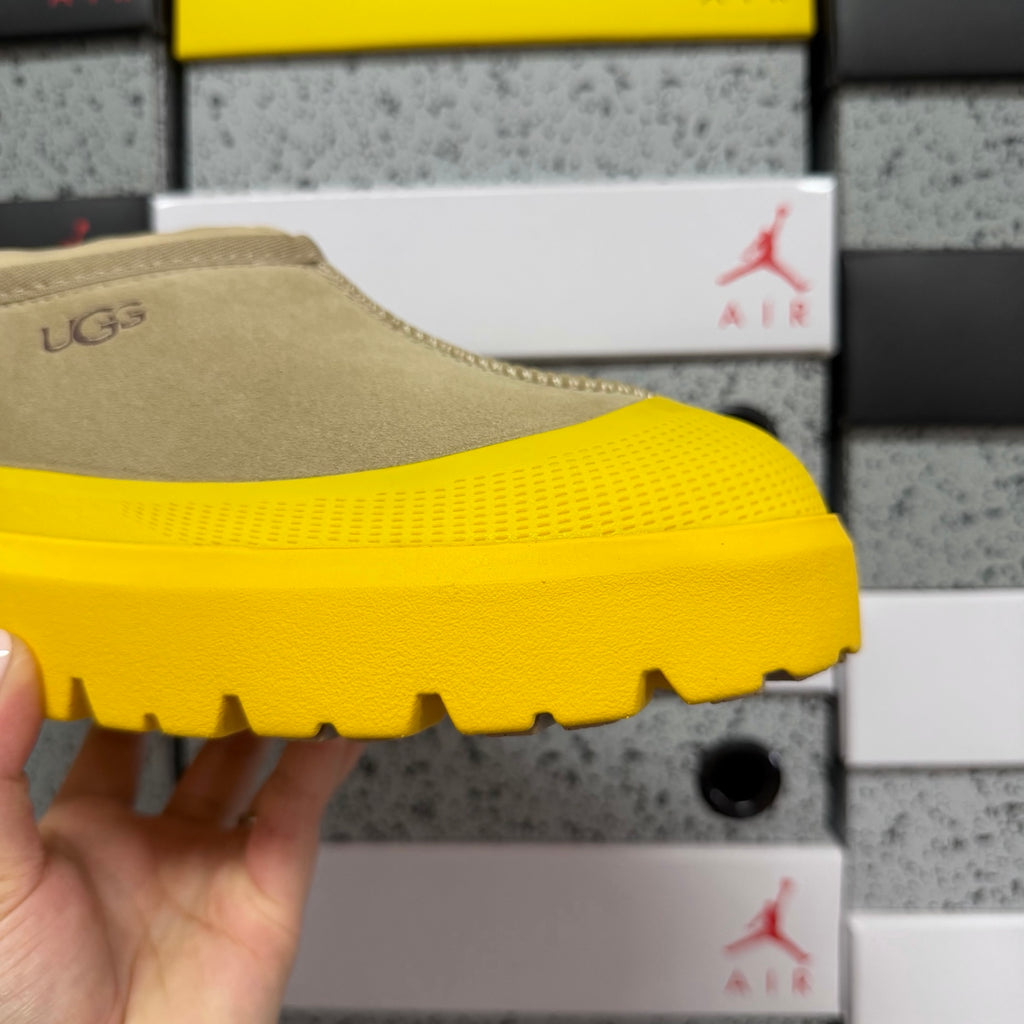 UGG Sand Slip-On Shoes with Bright Yellow Chunky Lug Sole
