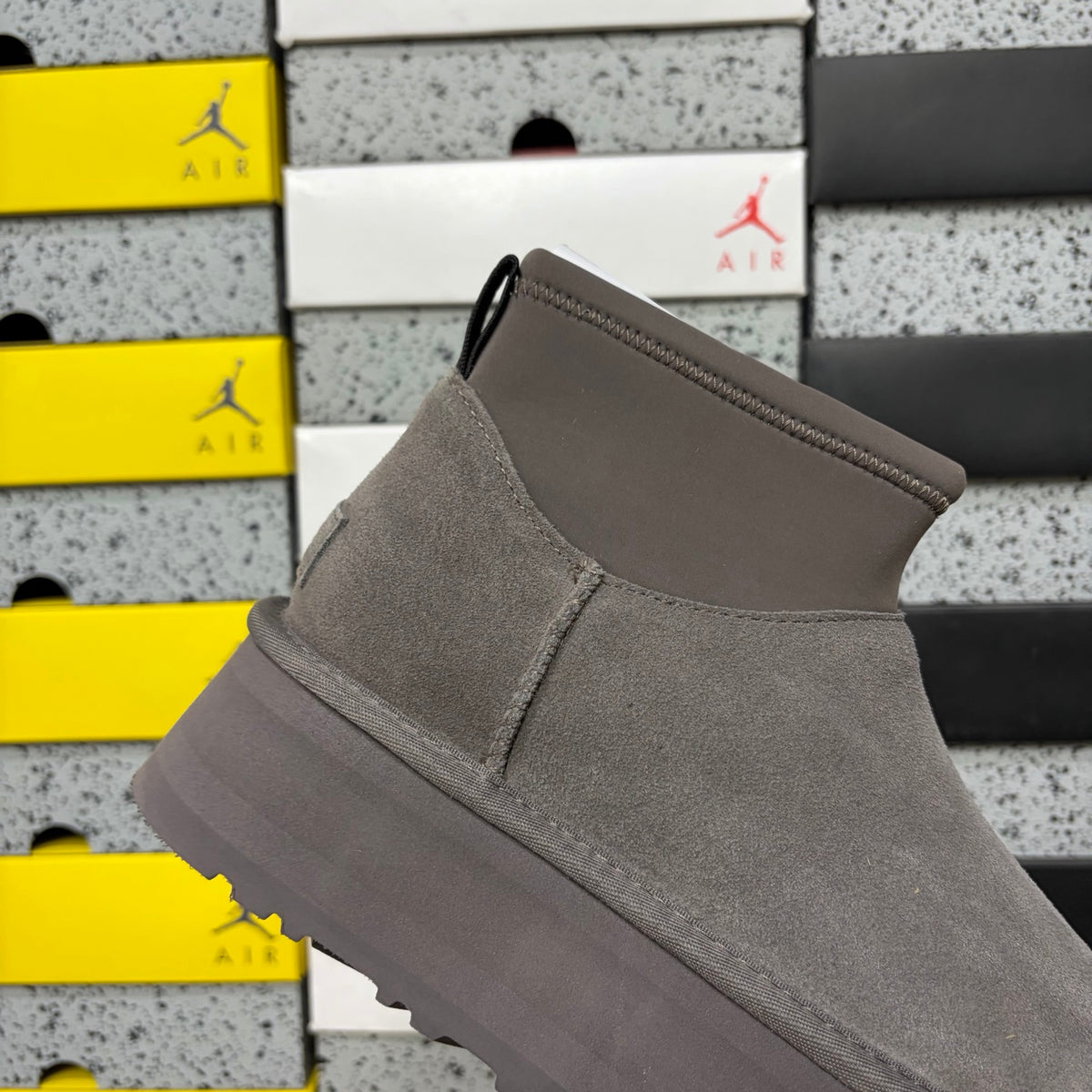 UGG Thundercloud Gray Platform Ankle Boots