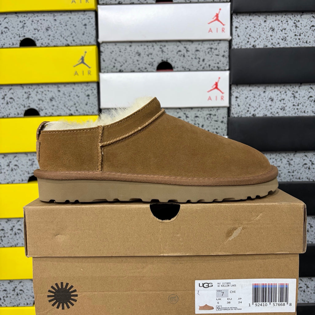 UGG Chestnut Low-Cut Mini Slip-On Shoes with Plush Lining