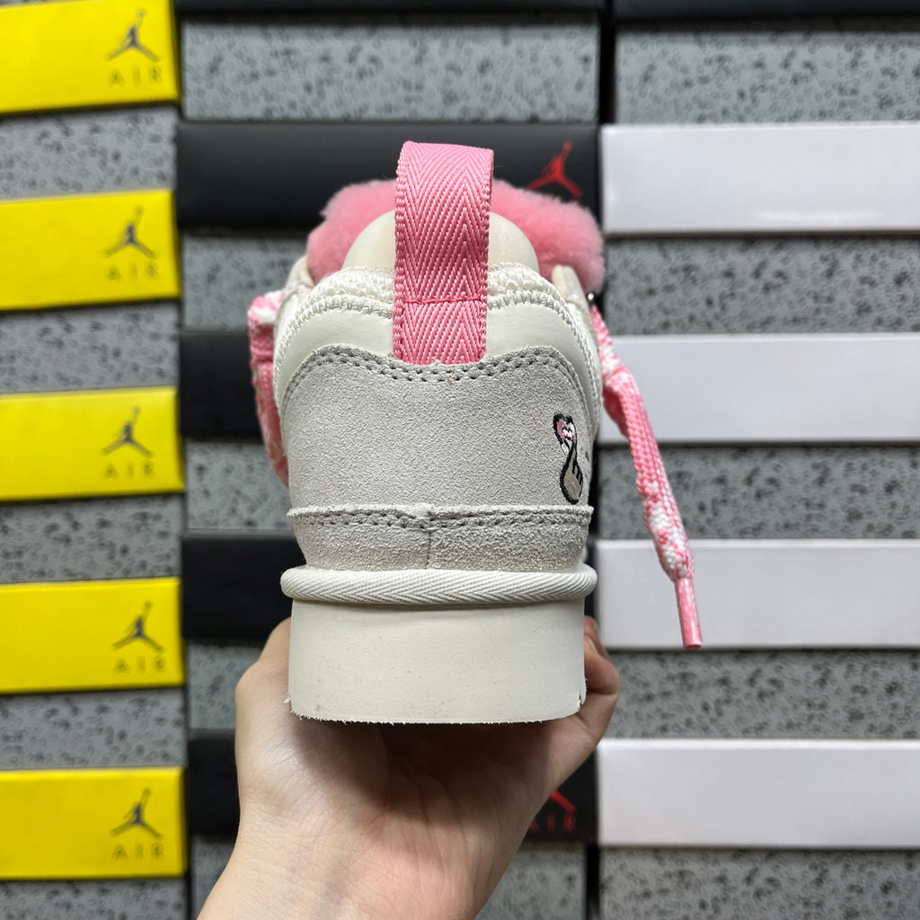 UGG Lowmel White & Pink Chunky Lace-Up Sneakers
