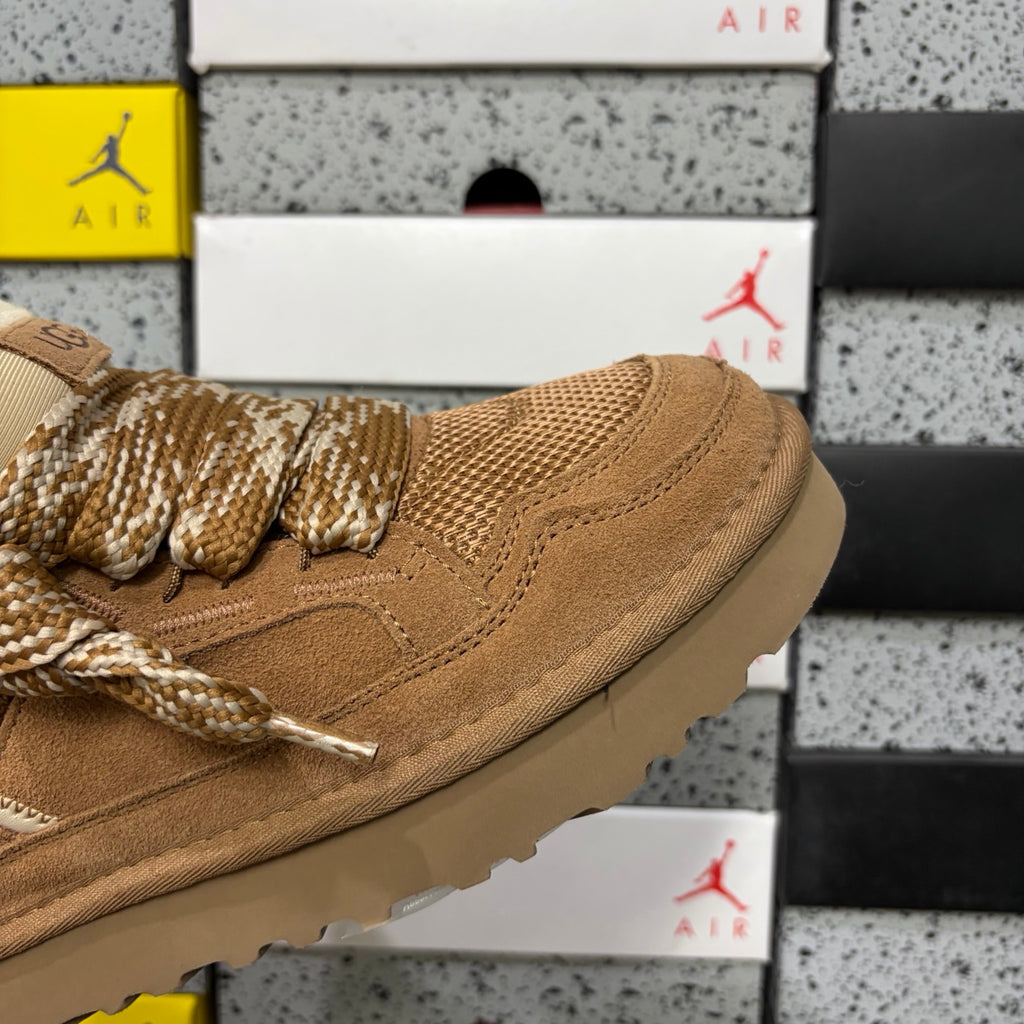 UGG Chestnut Low-Top Sneakers with Oversized Patterned Laces