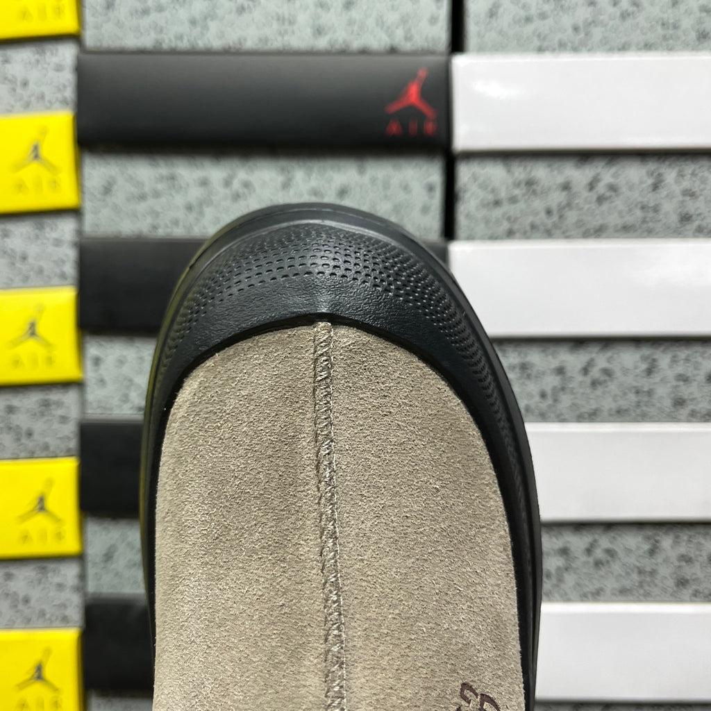 UGG Mist Gray Drawstring Slip-On Shoes with Black Chunky Sole
