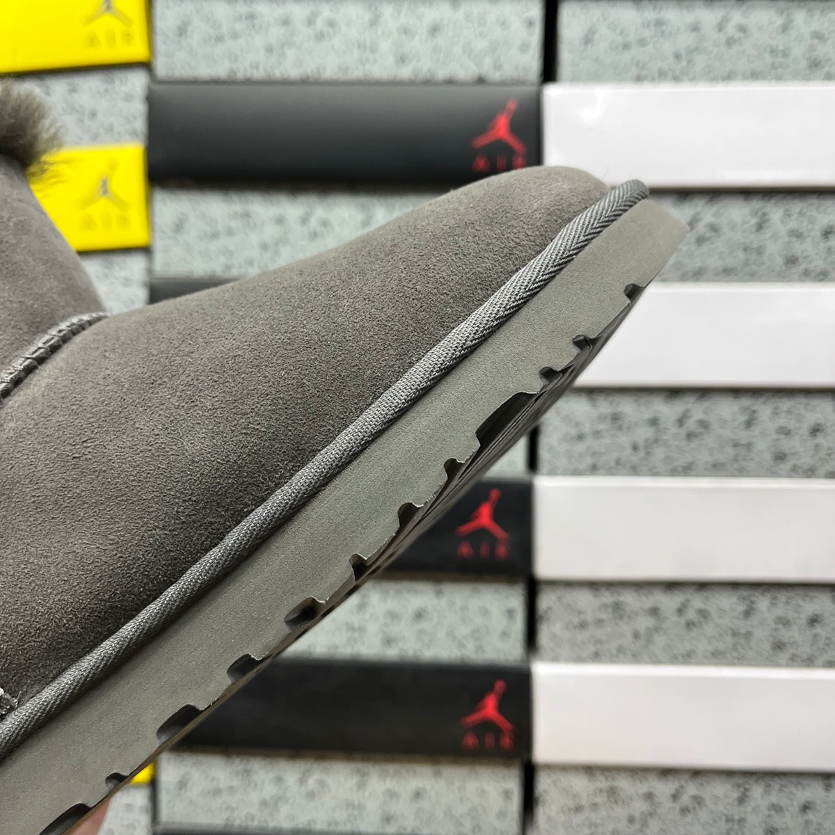 UGG Gray Mini Bailey Button II Ankle Boots