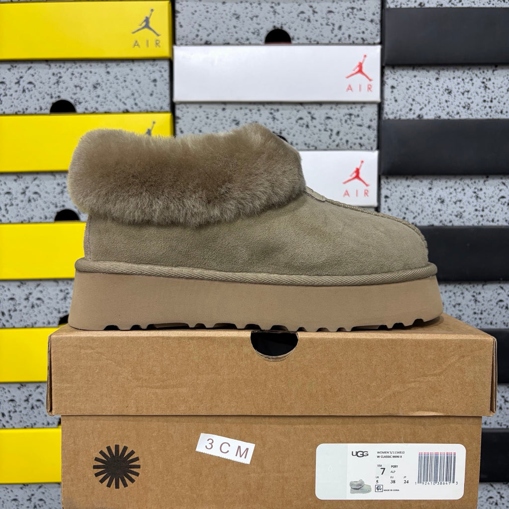 UGG Antelope Brown Slip-On Shoes with Plush Collar