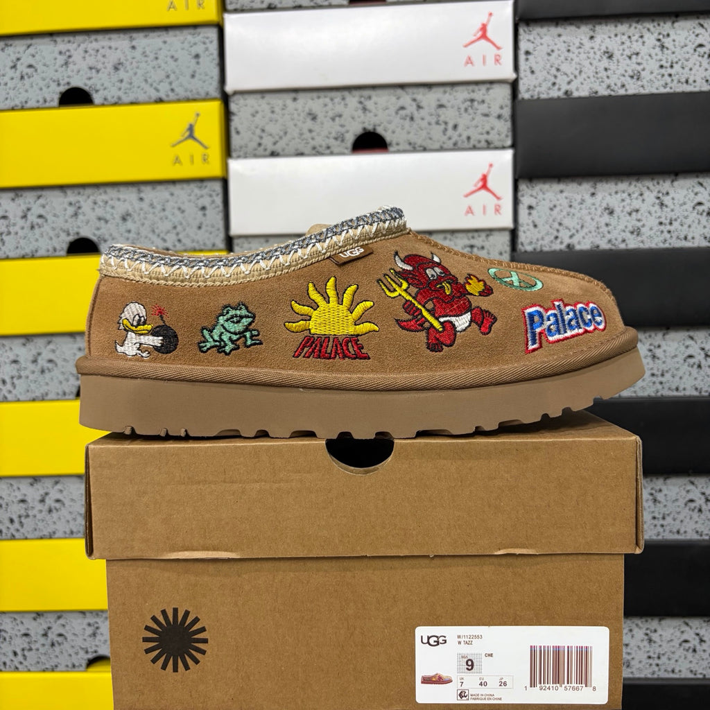 UGG Chestnut Cartoon-Embroidered Slip-On Shoes with Braided Trim