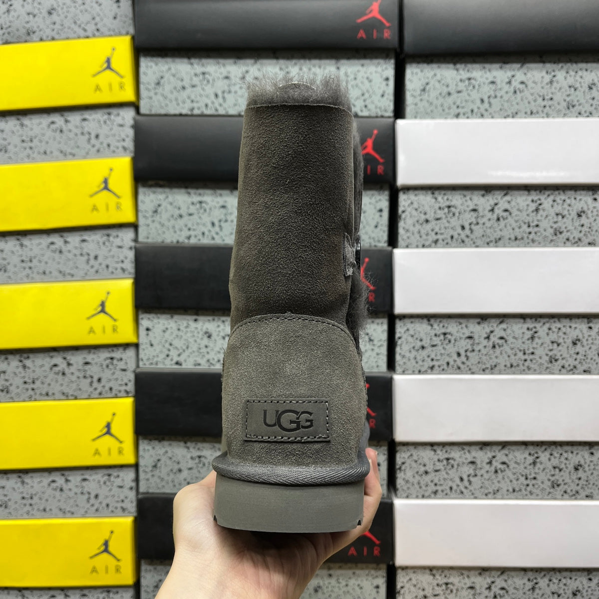 UGG Gray Bailey Button II Winter Boots